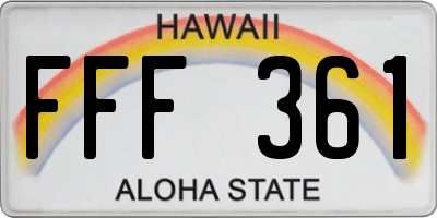 HI license plate FFF361