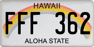 HI license plate FFF362