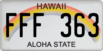 HI license plate FFF363