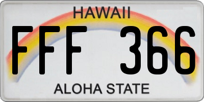 HI license plate FFF366