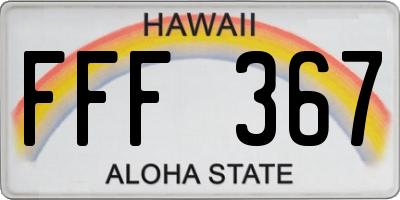 HI license plate FFF367