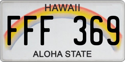 HI license plate FFF369