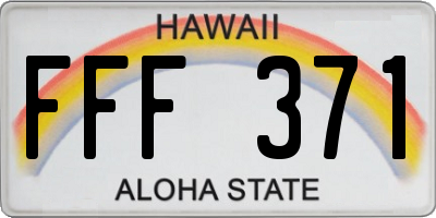 HI license plate FFF371