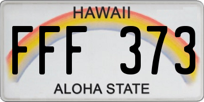 HI license plate FFF373