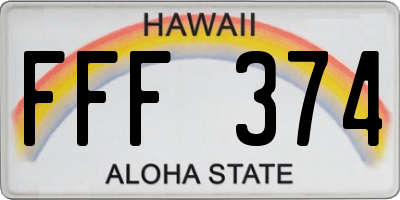 HI license plate FFF374