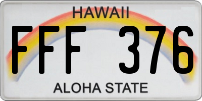 HI license plate FFF376
