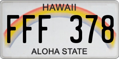 HI license plate FFF378