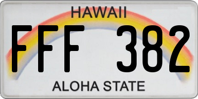 HI license plate FFF382