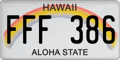 HI license plate FFF386