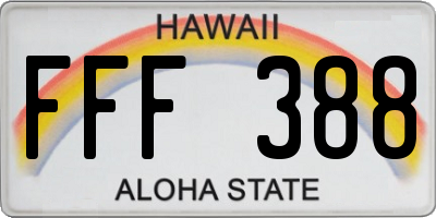 HI license plate FFF388