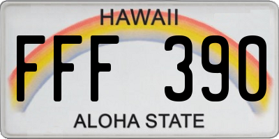 HI license plate FFF390