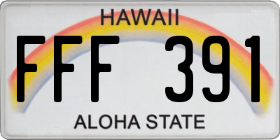 HI license plate FFF391