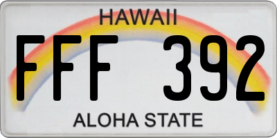 HI license plate FFF392