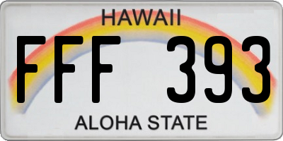 HI license plate FFF393
