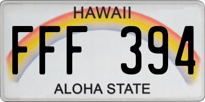 HI license plate FFF394