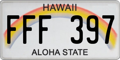 HI license plate FFF397
