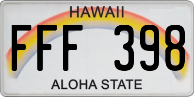 HI license plate FFF398