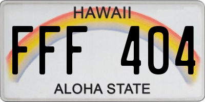 HI license plate FFF404