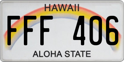 HI license plate FFF406