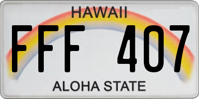 HI license plate FFF407