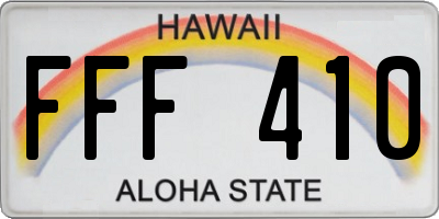HI license plate FFF410