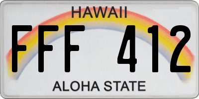 HI license plate FFF412