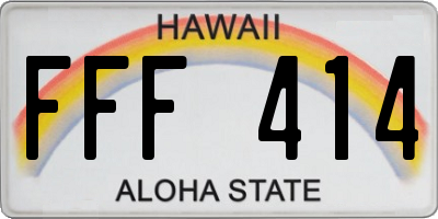 HI license plate FFF414