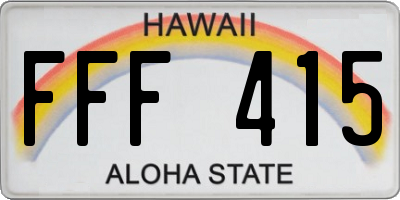 HI license plate FFF415