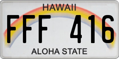 HI license plate FFF416