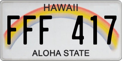 HI license plate FFF417