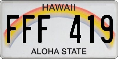HI license plate FFF419