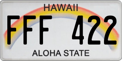 HI license plate FFF422