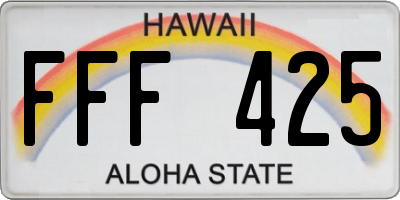 HI license plate FFF425