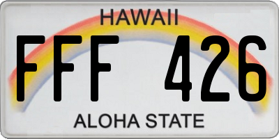 HI license plate FFF426