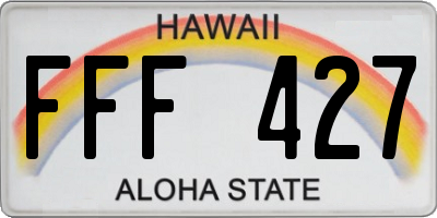 HI license plate FFF427
