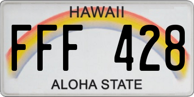 HI license plate FFF428