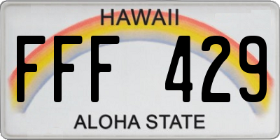 HI license plate FFF429