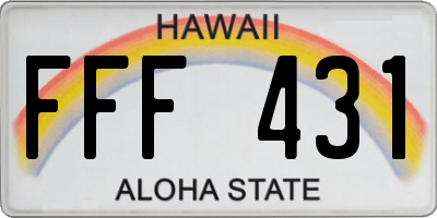 HI license plate FFF431