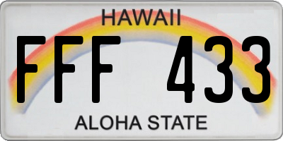HI license plate FFF433