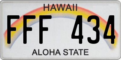 HI license plate FFF434