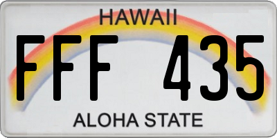HI license plate FFF435