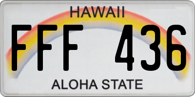 HI license plate FFF436