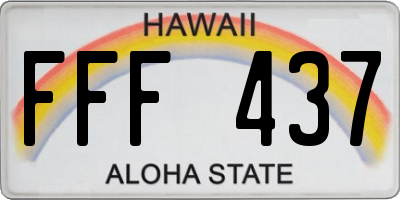 HI license plate FFF437