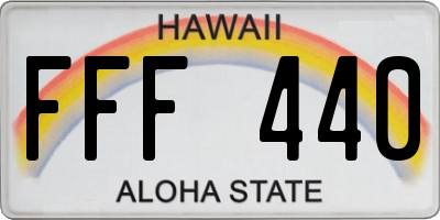HI license plate FFF440