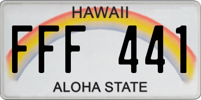 HI license plate FFF441