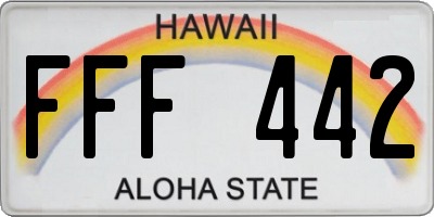 HI license plate FFF442