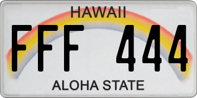 HI license plate FFF444