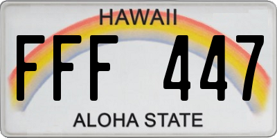 HI license plate FFF447