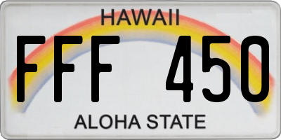HI license plate FFF450