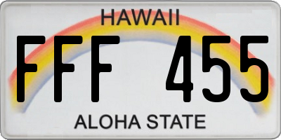 HI license plate FFF455